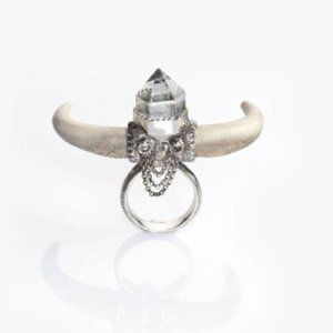 Spell & the Gypsy Collective Designs Silver Thunderdome Crystal Ring Sz 7